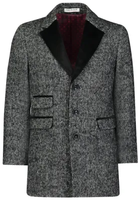 coat tweed wool - grey