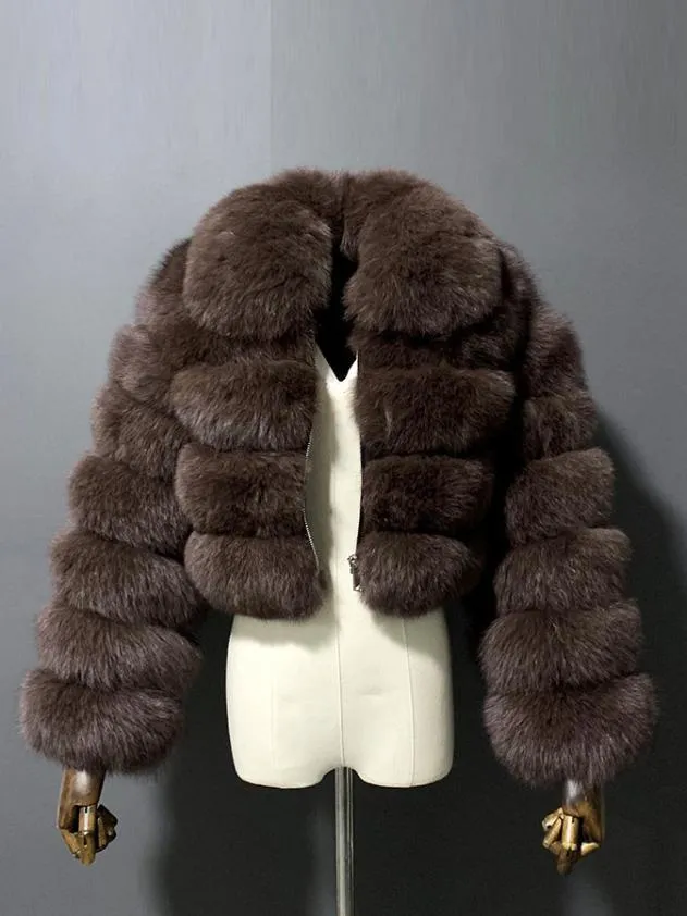 Collar Faux Fur Bubble Coat