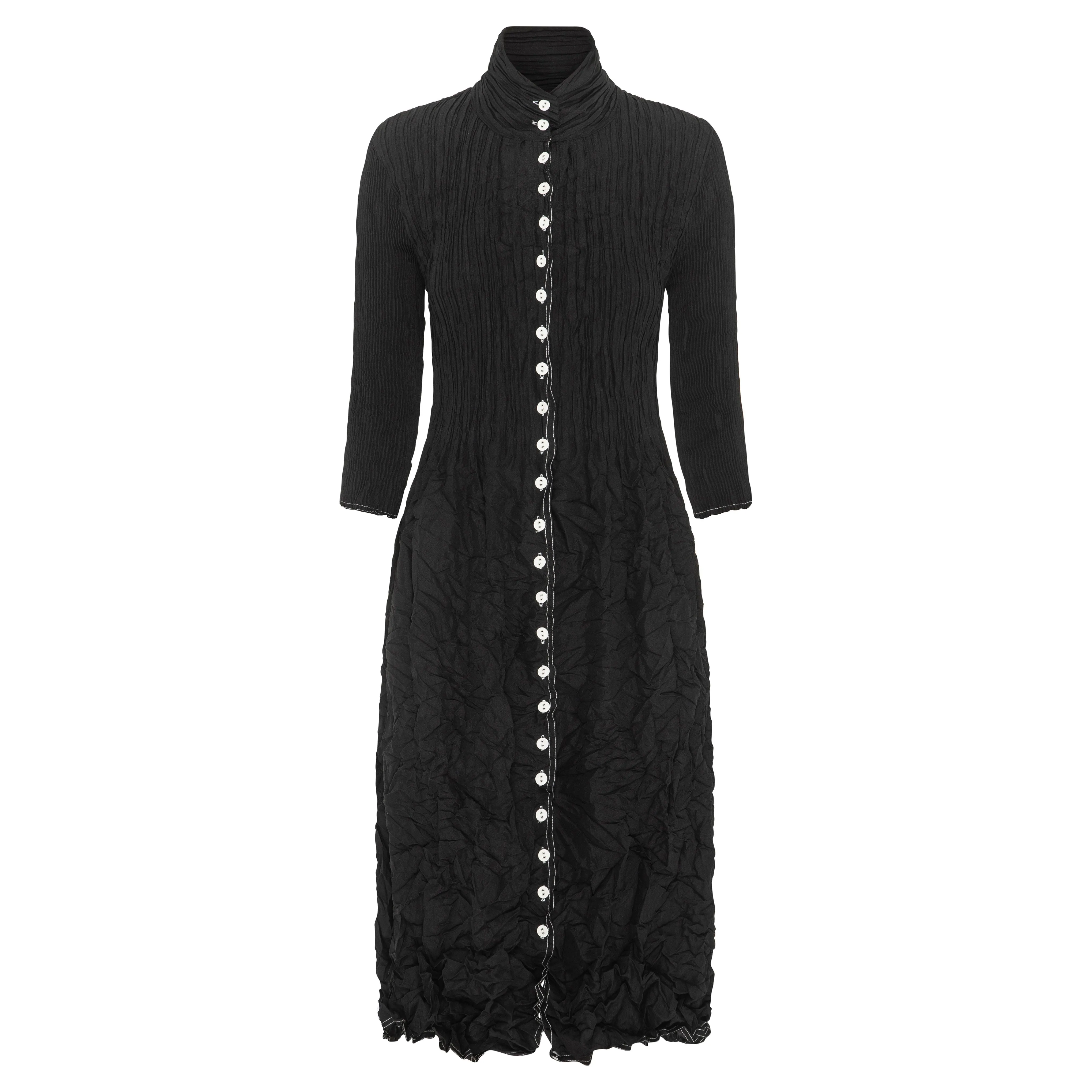 Contrast Nehru Coat Dress | Alquema