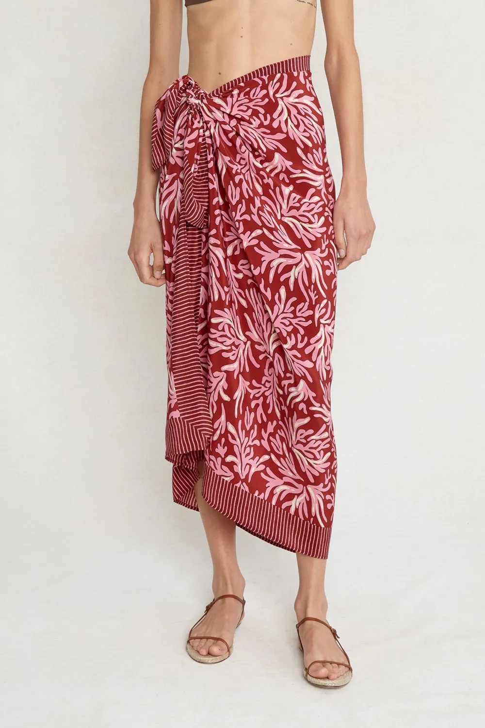 Coral Printed Sarong Red Ochre