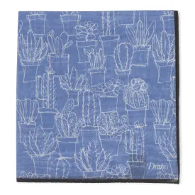 Cotton/Silk Cactus Print Pocket Square