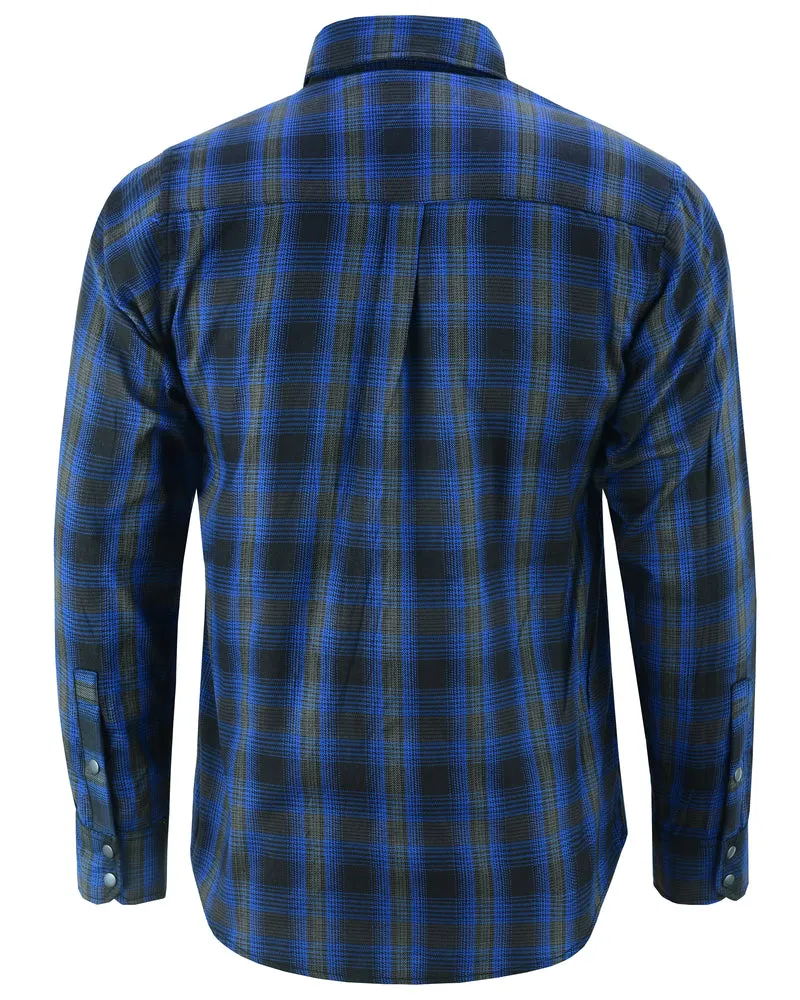 Daniel Smart Flannel Shirt - Daze Blue and Black