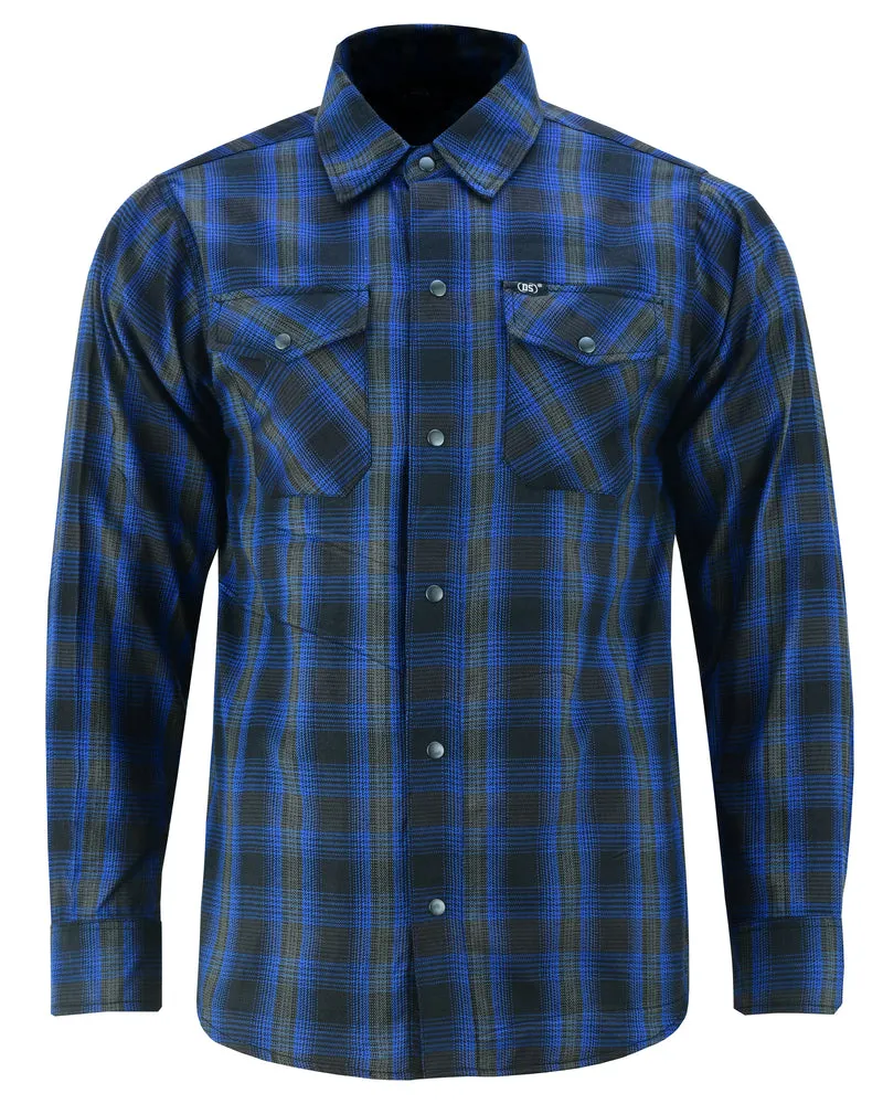 Daniel Smart Flannel Shirt - Daze Blue and Black