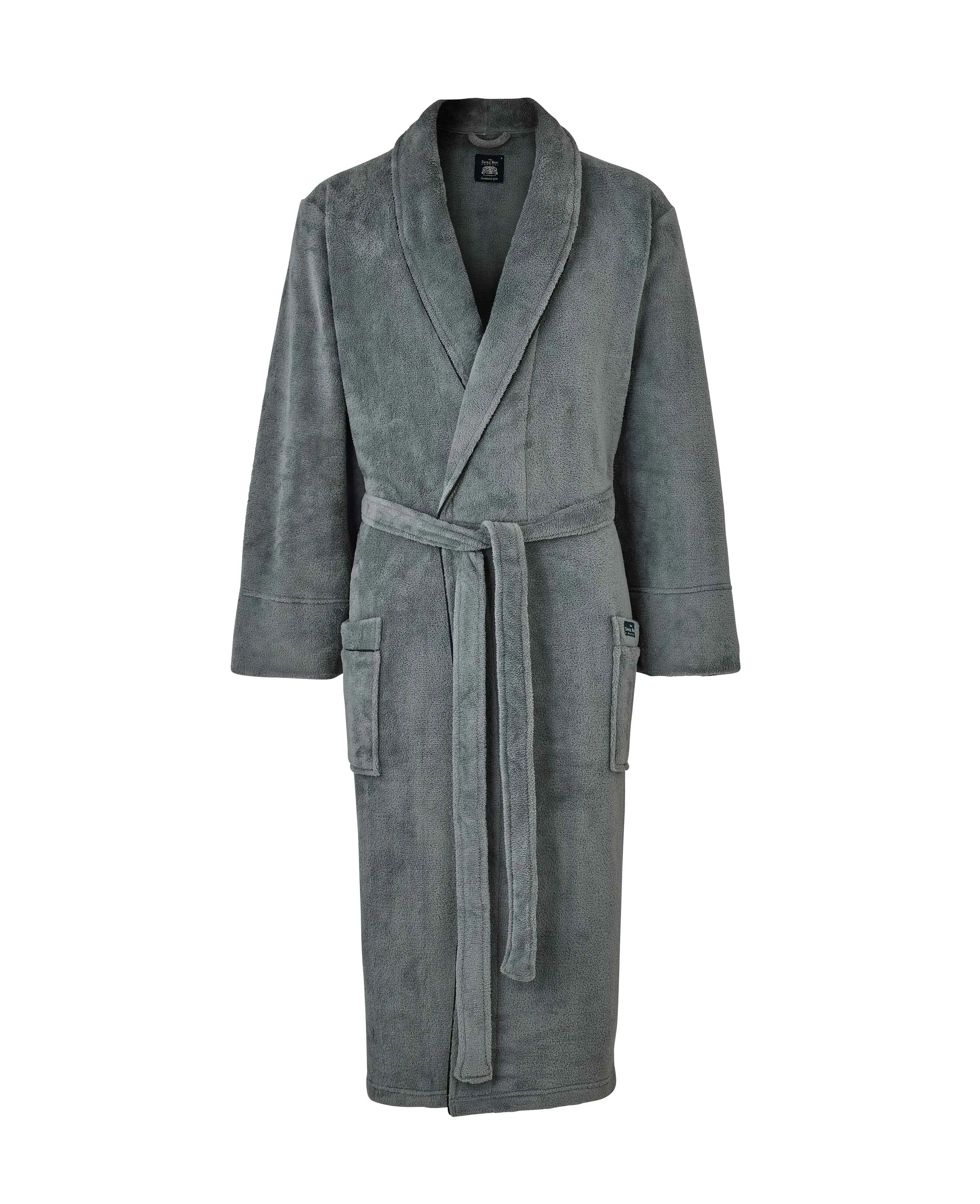 Dark Grey Fleece Supersoft Dressing Gown