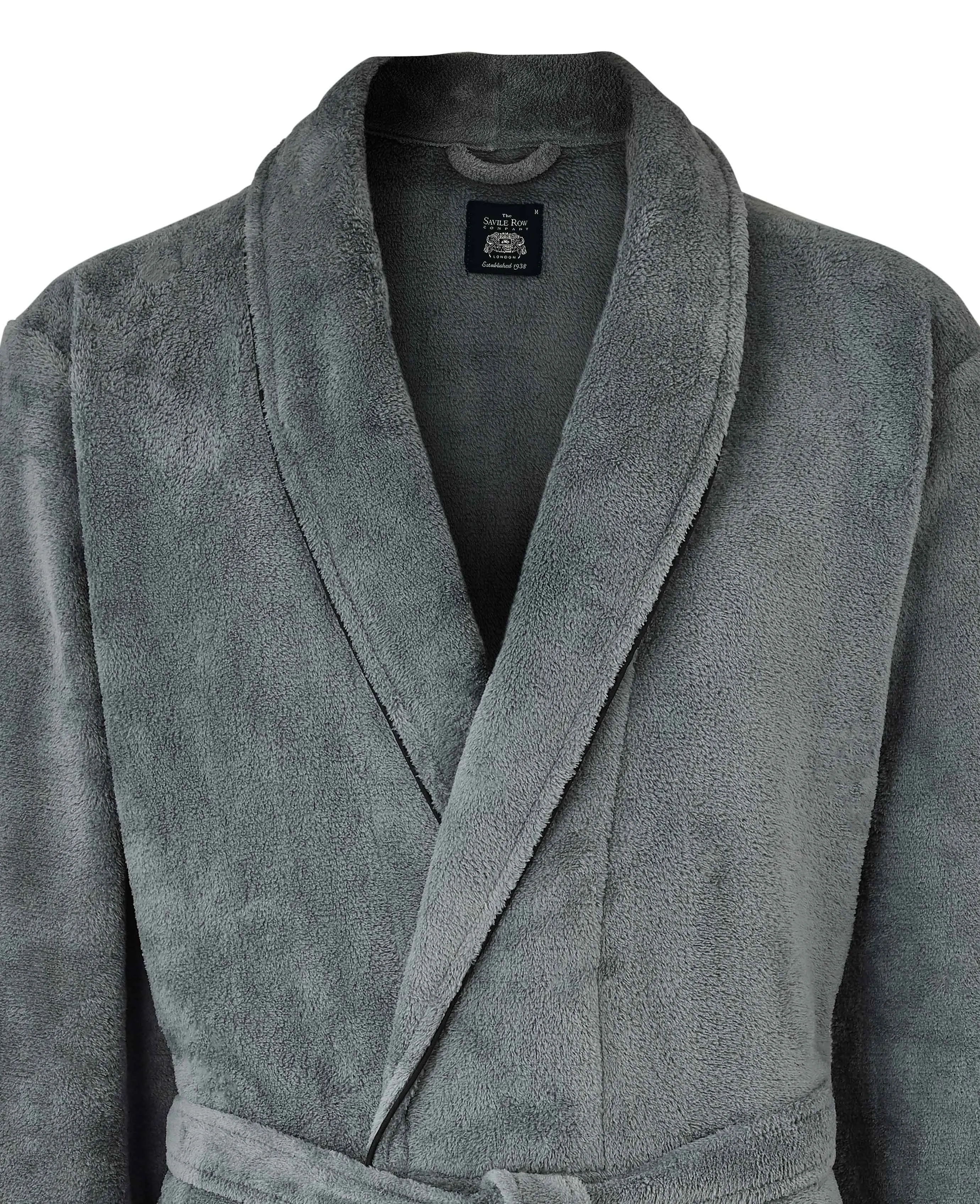 Dark Grey Fleece Supersoft Dressing Gown