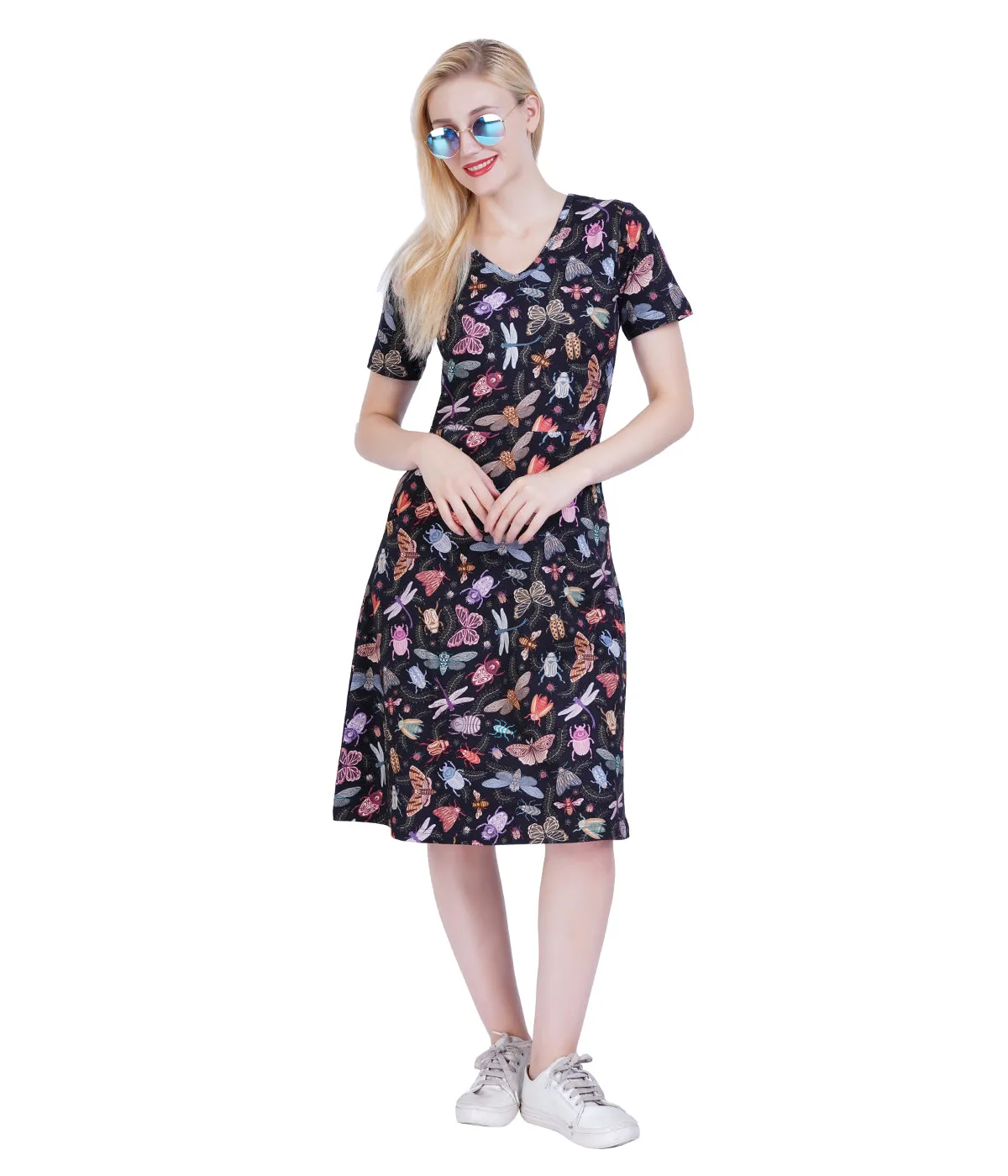 Doodle Bugs A-Line Dress (With Waist Seam)