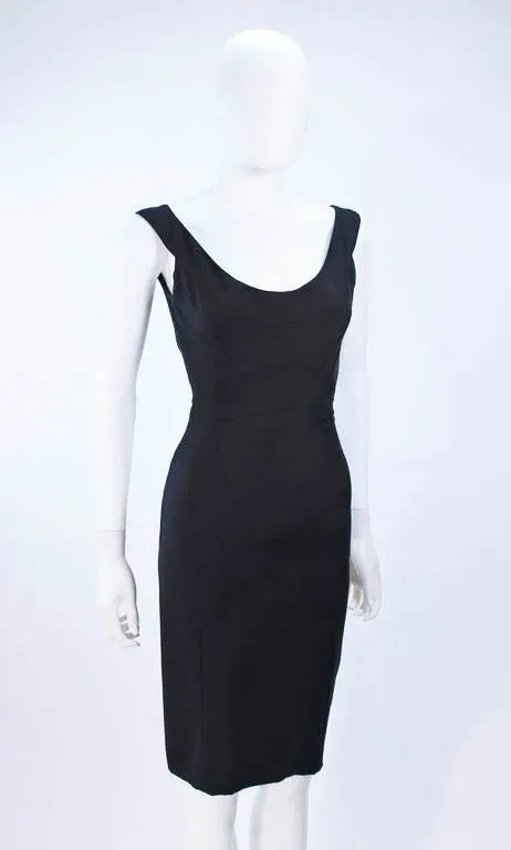 ELIZABETH MASON COUTURE Black Silk Cocktail Dress Made to Order