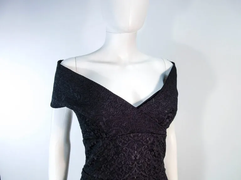 ELIZABETH MASON COUTURE 'MARIA' Black Stretch Lace Cocktail Dress