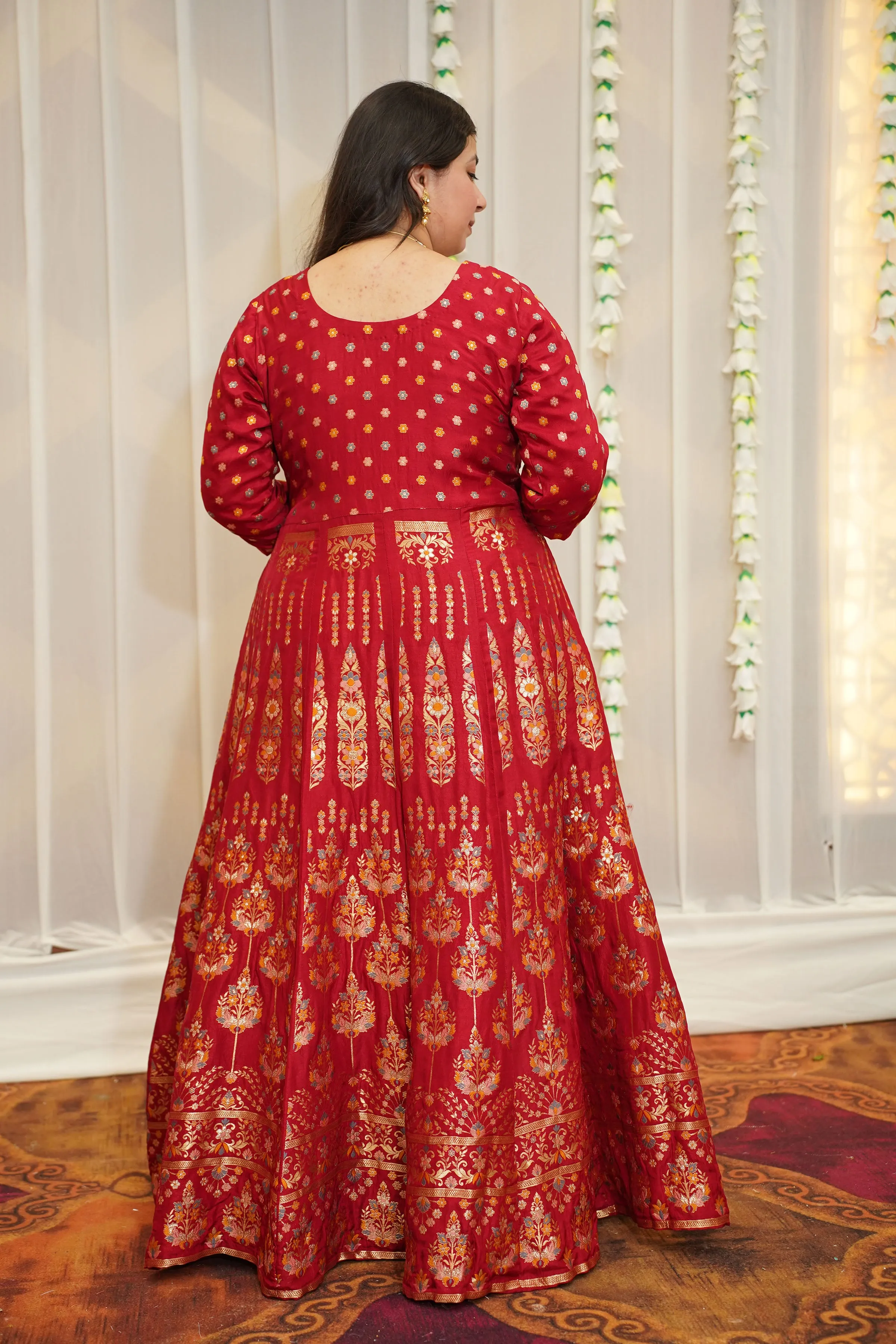 Falguni Jacquard Silk Anarkali Dress