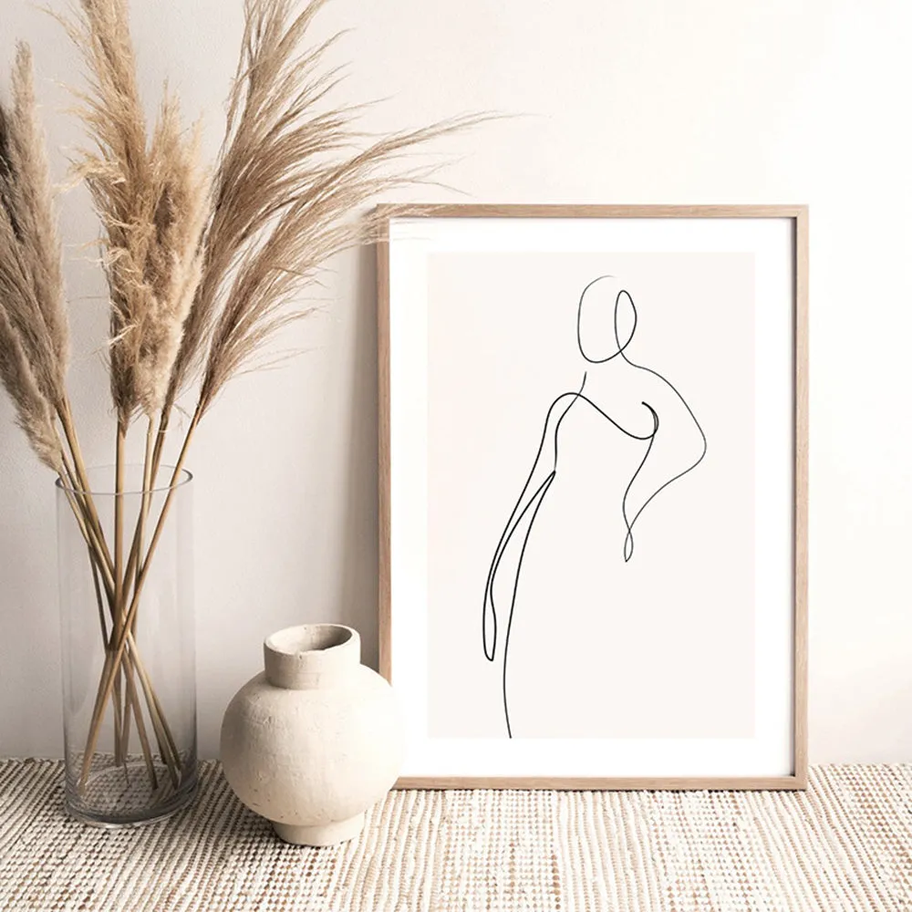 Female Pose Line Art I - Art Print