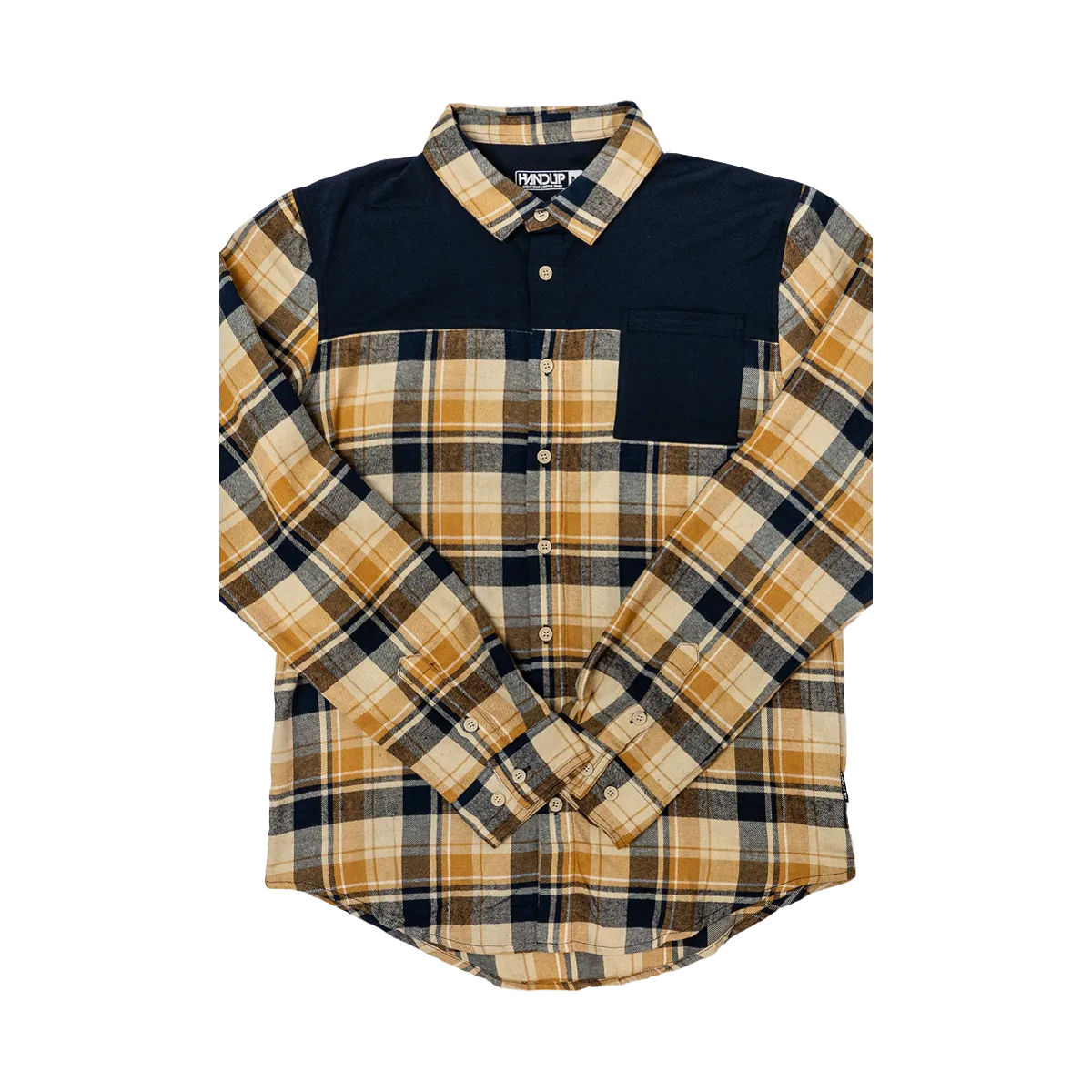 FlexTop Flannel - Gold & Navy