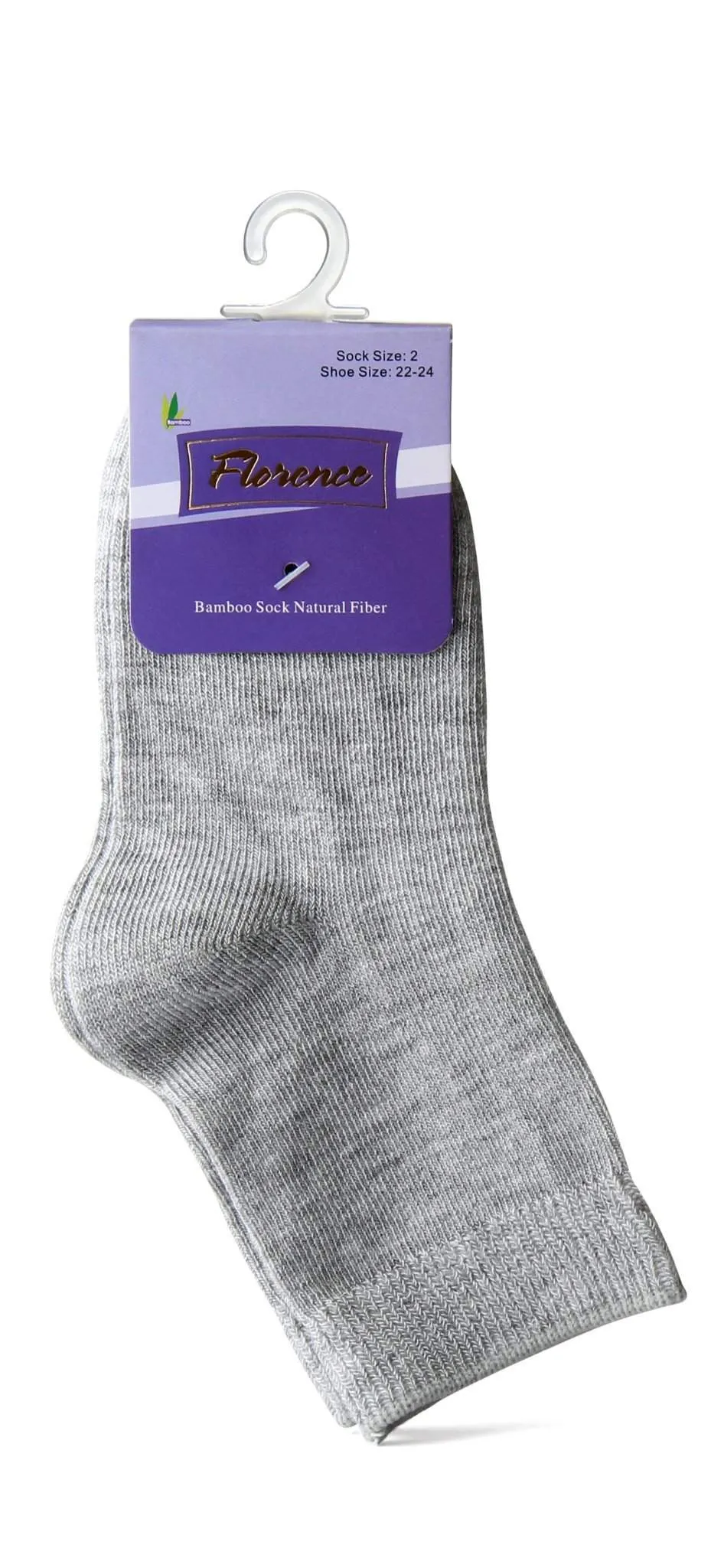 Florence Natural Fiber Bamboo Sock For Shoe Sizes: 28-30. Style: 179