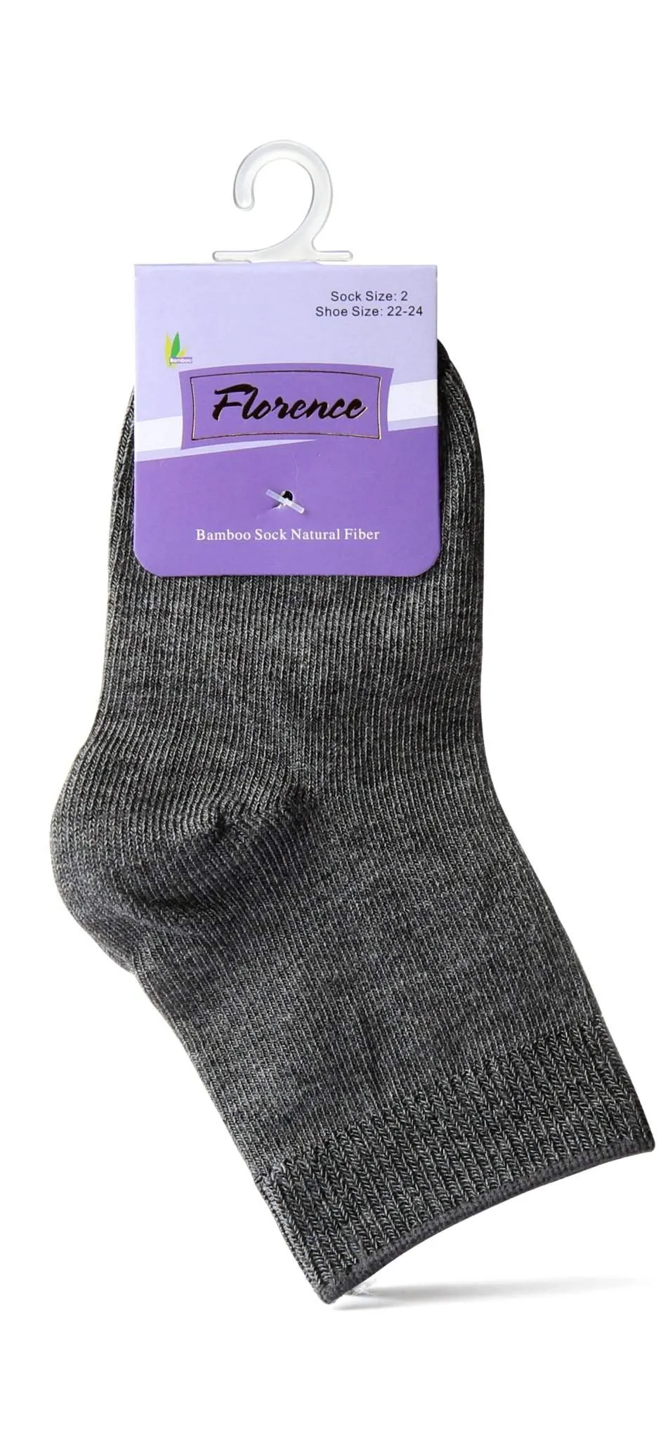 Florence Natural Fiber Bamboo Sock For Shoe Sizes: 28-30. Style: 179