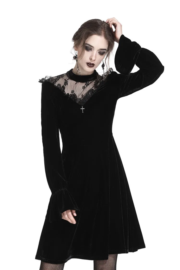 Gothic cross lacey velvet dress DW245