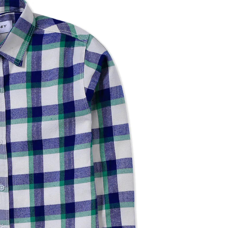 Green White Flannel Shirt