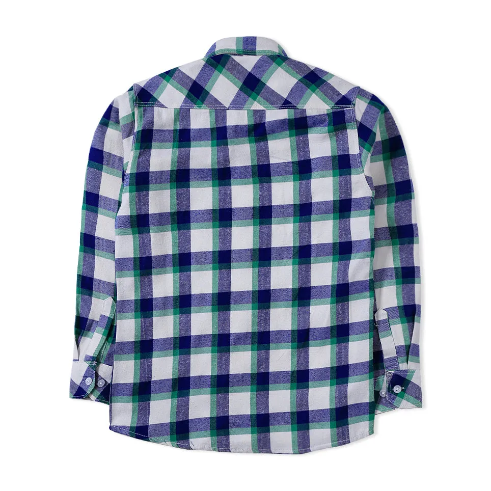 Green White Flannel Shirt