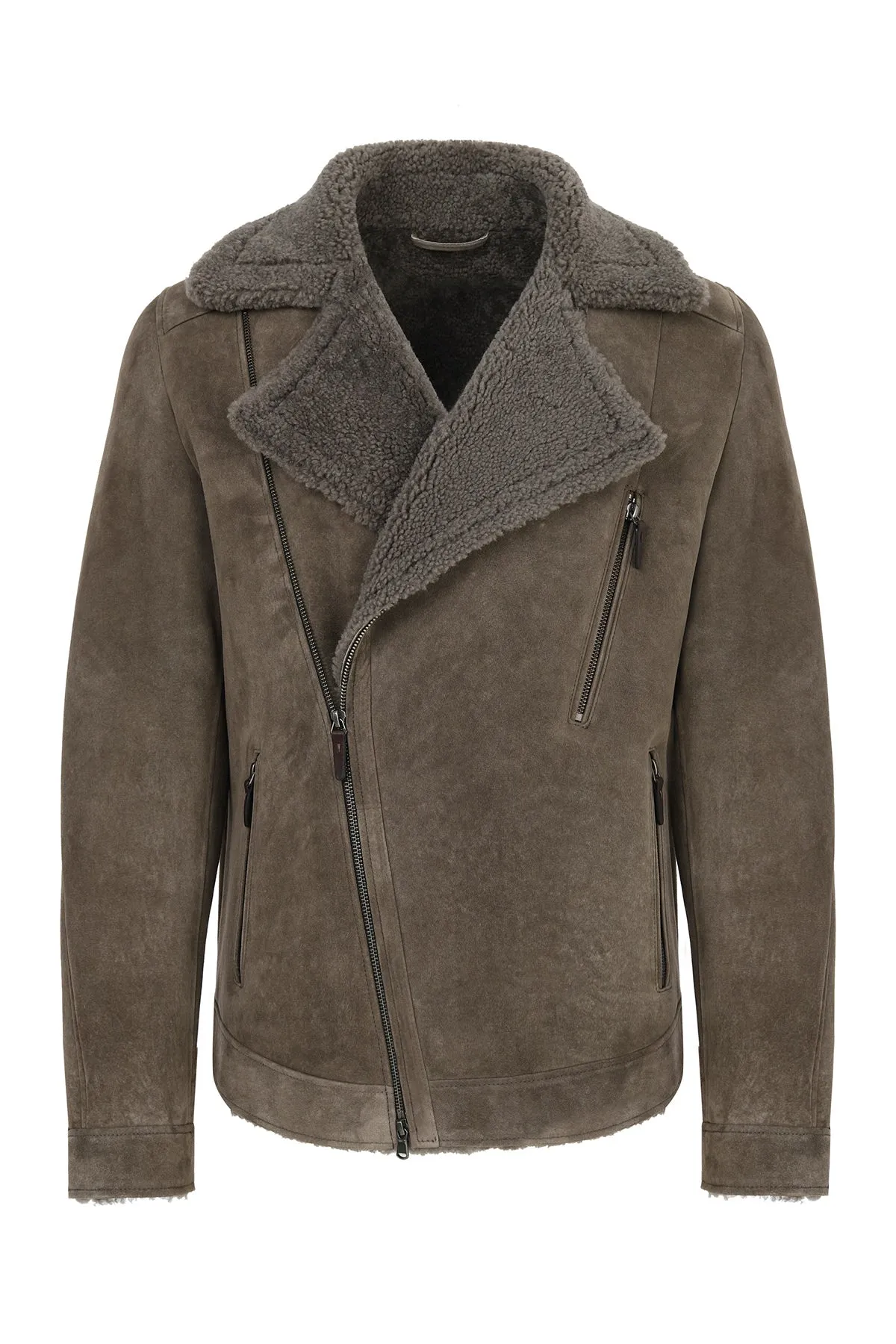 Grey Stone Shearling Jacket