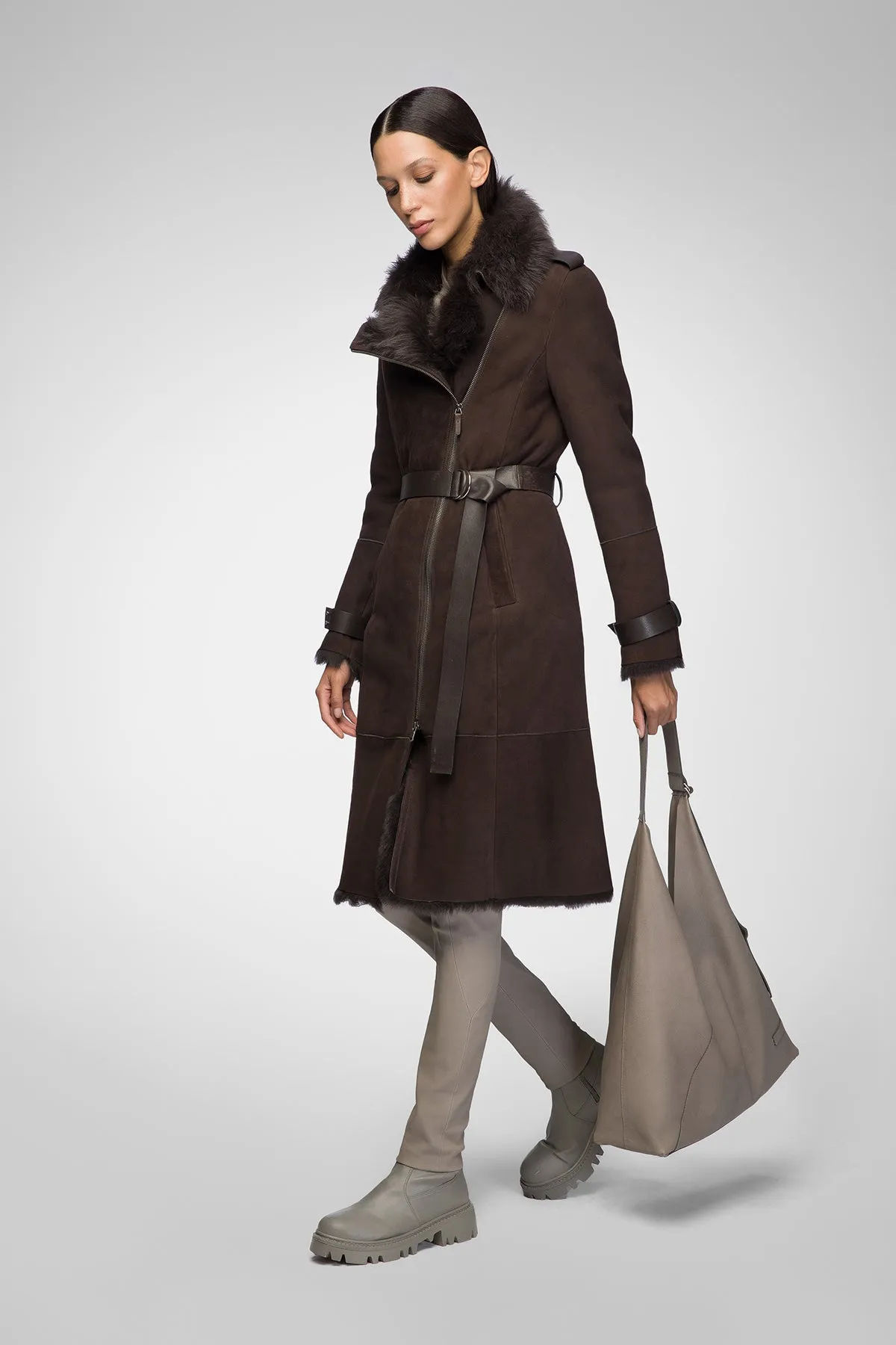 Harmony - Brown Shearling Coat