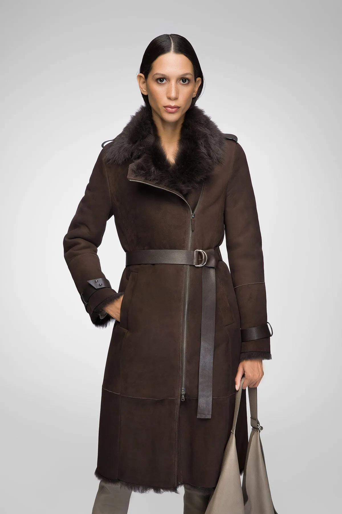 Harmony - Brown Shearling Coat