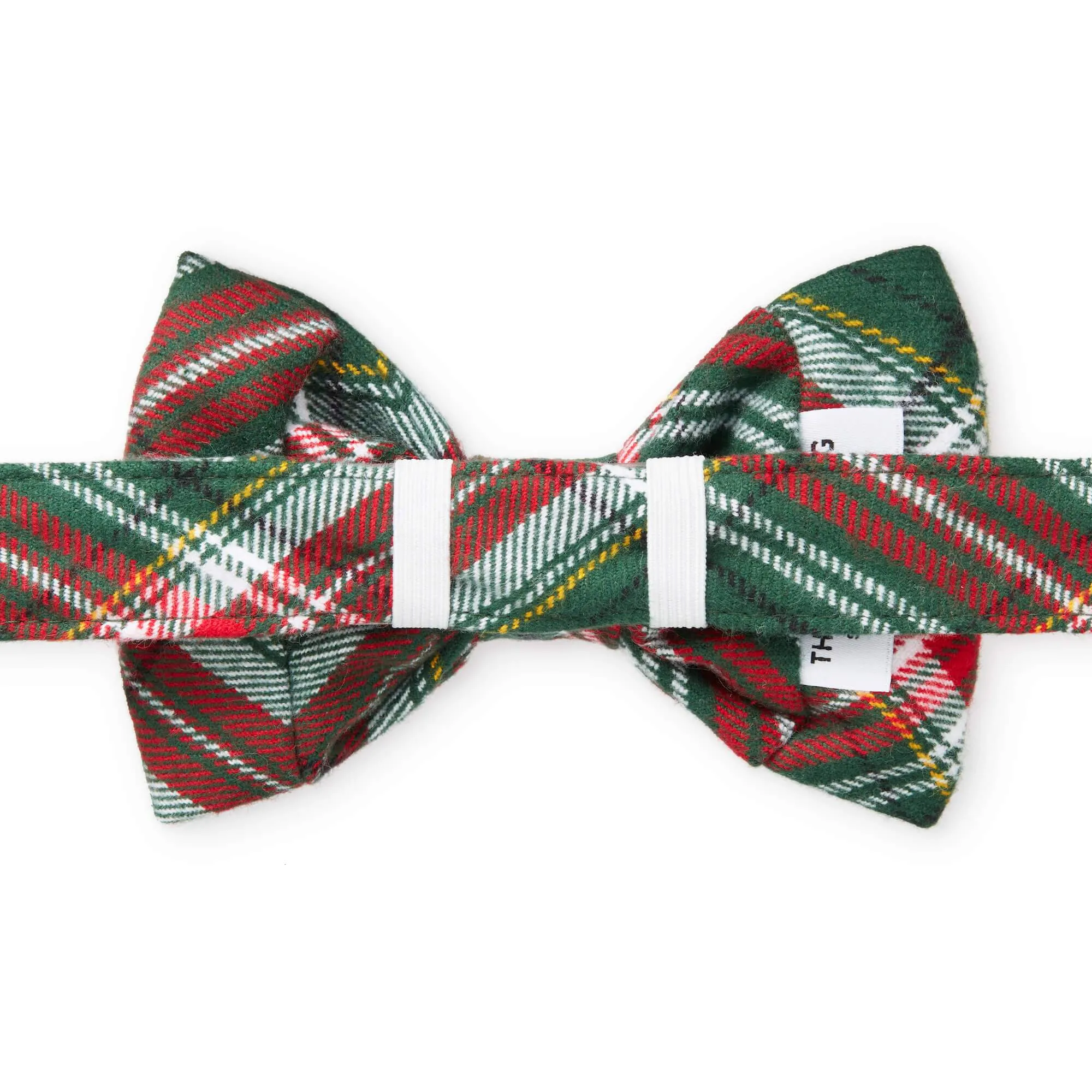 Holly Jolly Plaid Flannel Dog Bow Tie