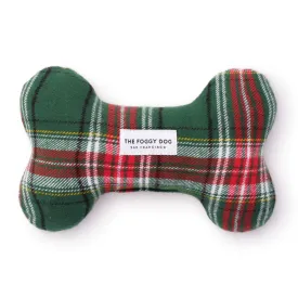 Holly Jolly Plaid Flannel Dog Squeaky Toy