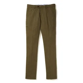 Italian Wool Flannel Dress Pants - Mustard Olive