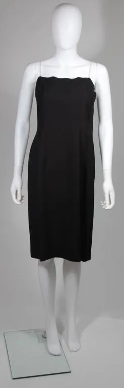 JEAN DESSES Black Chiffon & Velvet Cocktail Dress Size Small