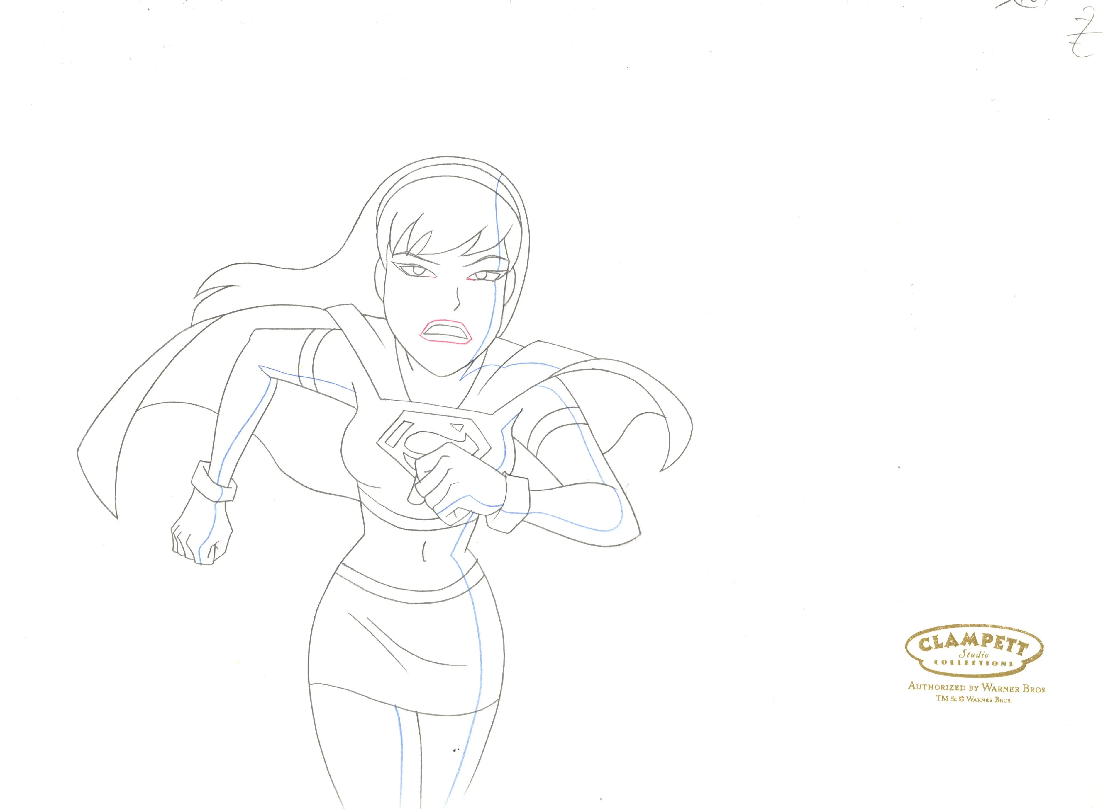 Justice League Unlimited Original Production Drawing: Supergirl