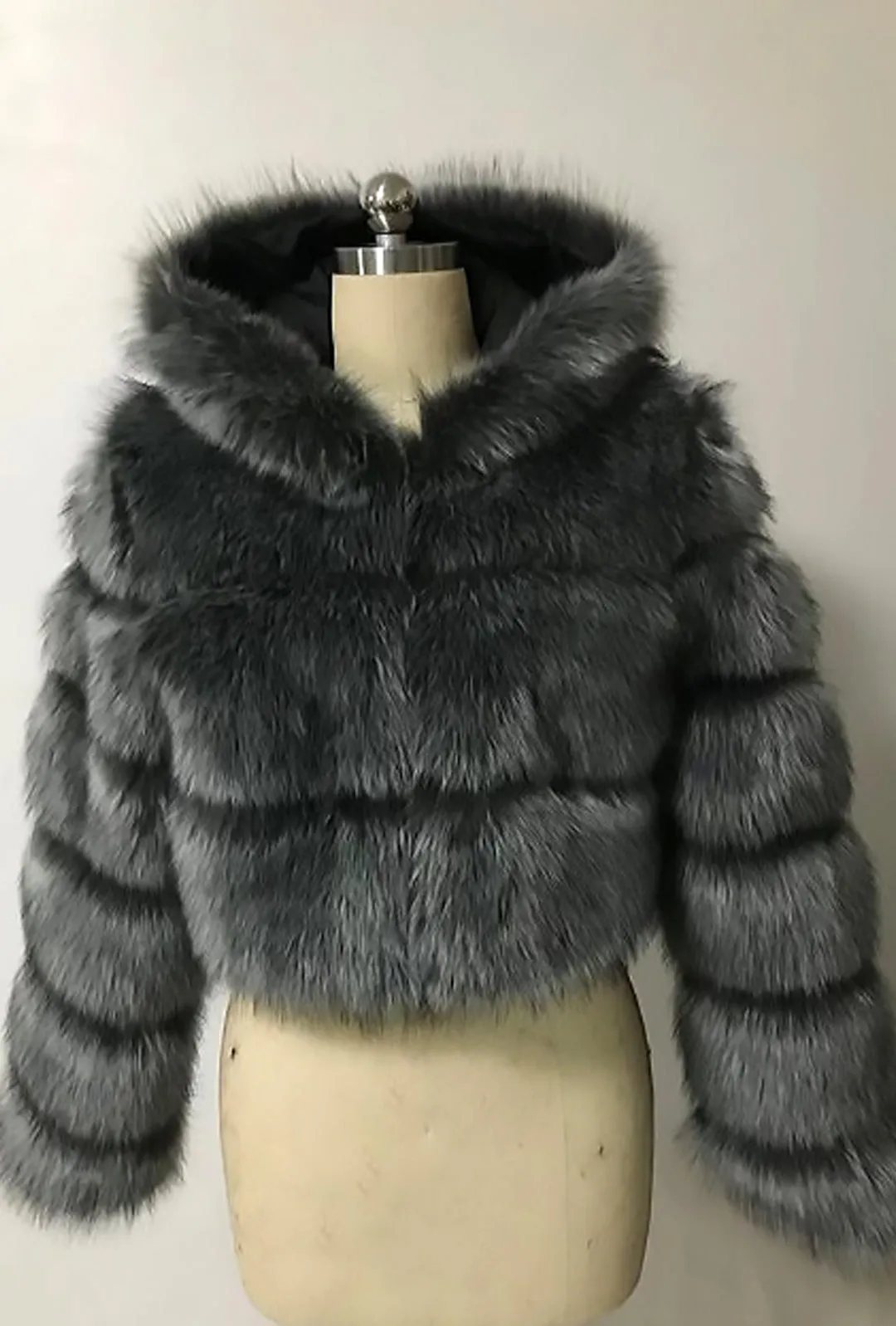 KAYLI - BELERO HOODED FUR JACKET