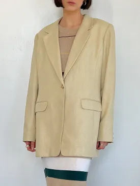 Khaki Silk Woven Blazer (L)