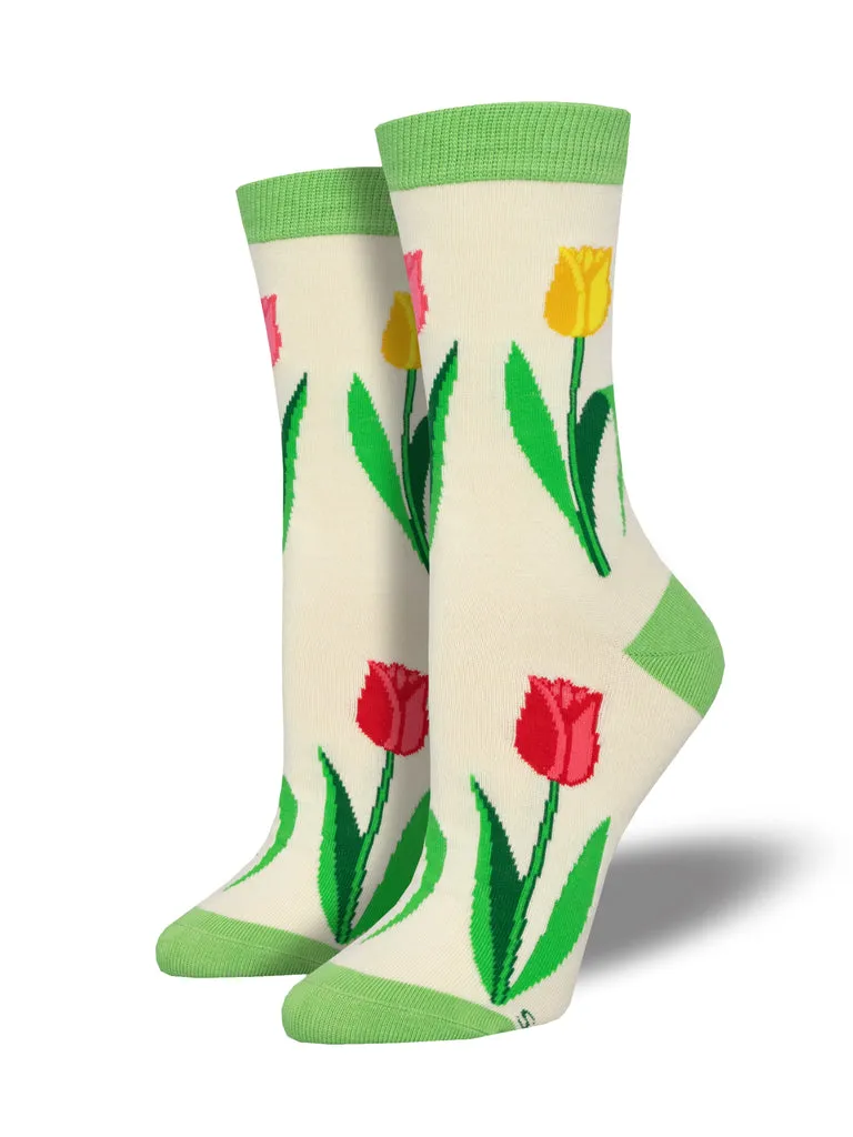 Ladies Bamboo Spring Tulips Socks