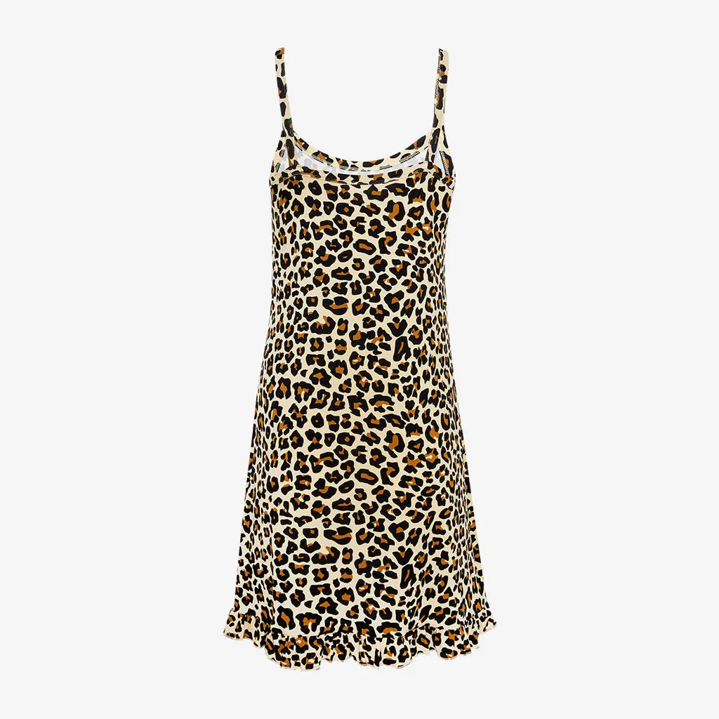 Lana Leopard Tan Women's Sleeveless Slip Dress