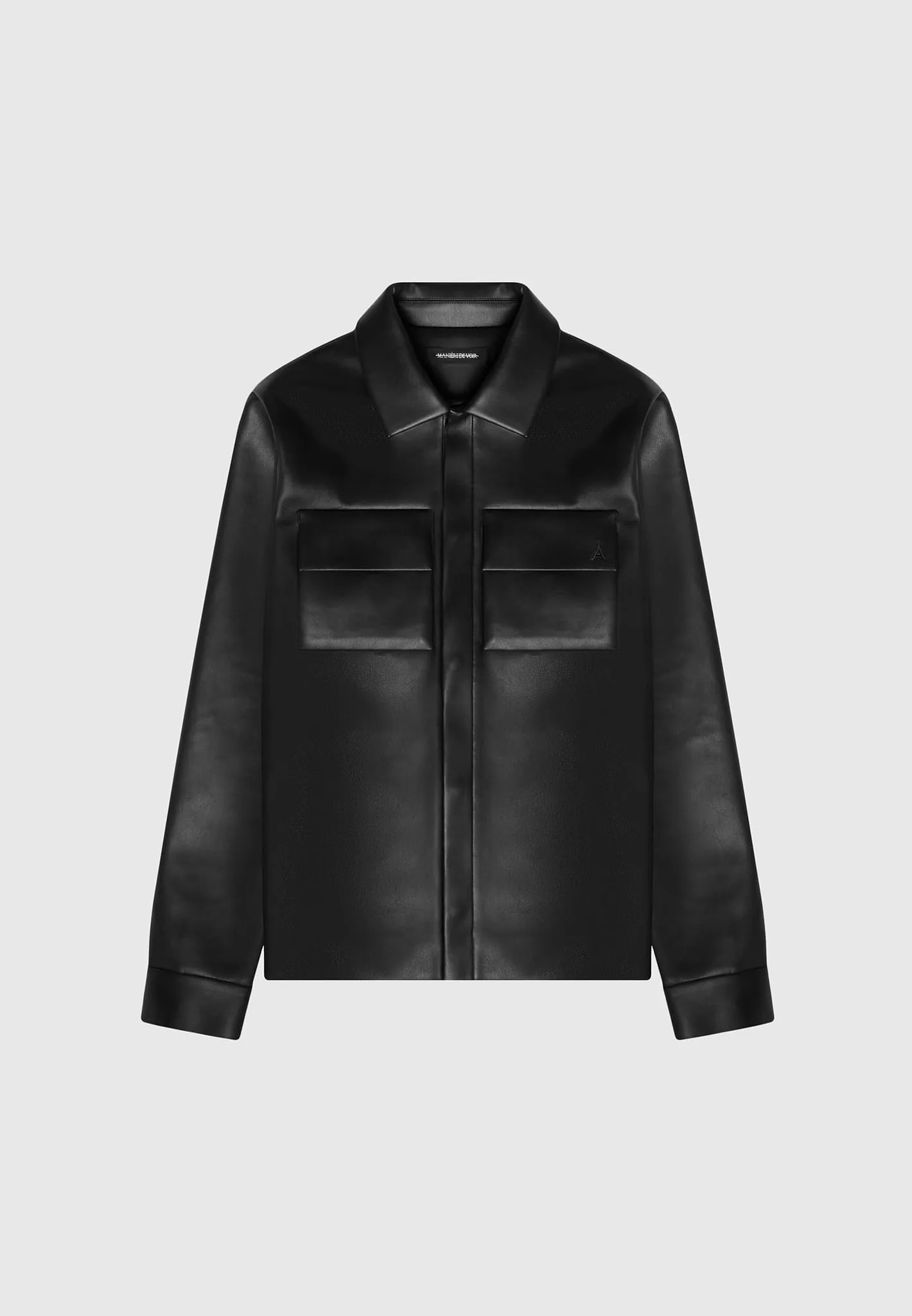 Leather Shirt Jacket - Black