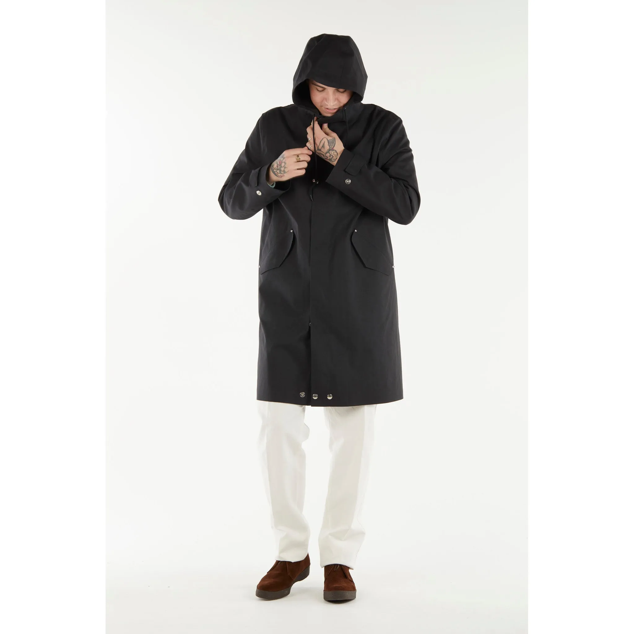 Mackintosh Granish Bonded Cotton Hooded Parka in Black