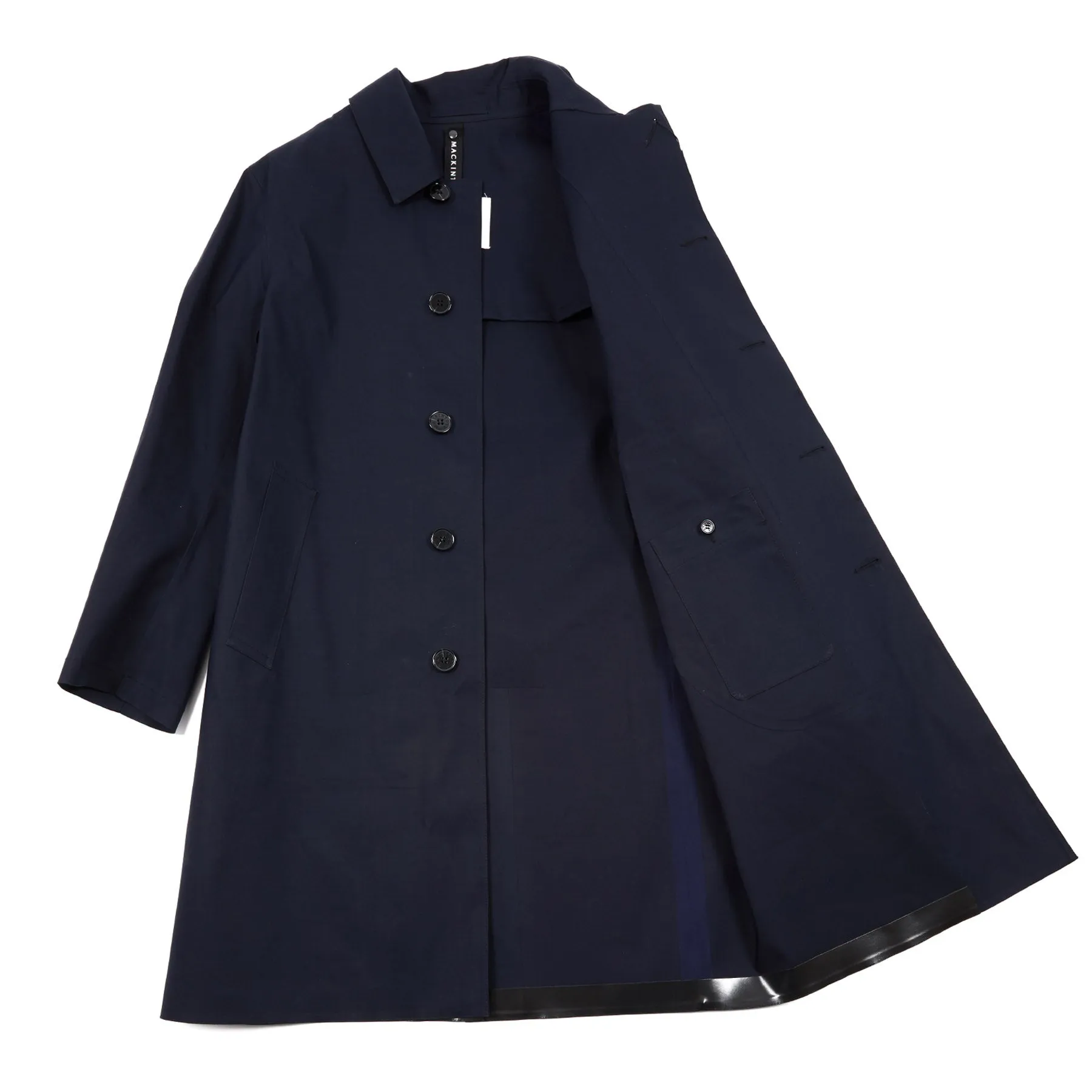 Mackintosh Oxford Bonded Cotton Raincoat in Navy