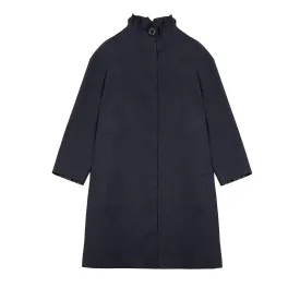 Mackintosh Women's Watten Bonded Cotton Hooded Raincoat in Navy