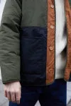 Mafe Tricolor Padded Jacket — GREEN / BLUE / COPPER