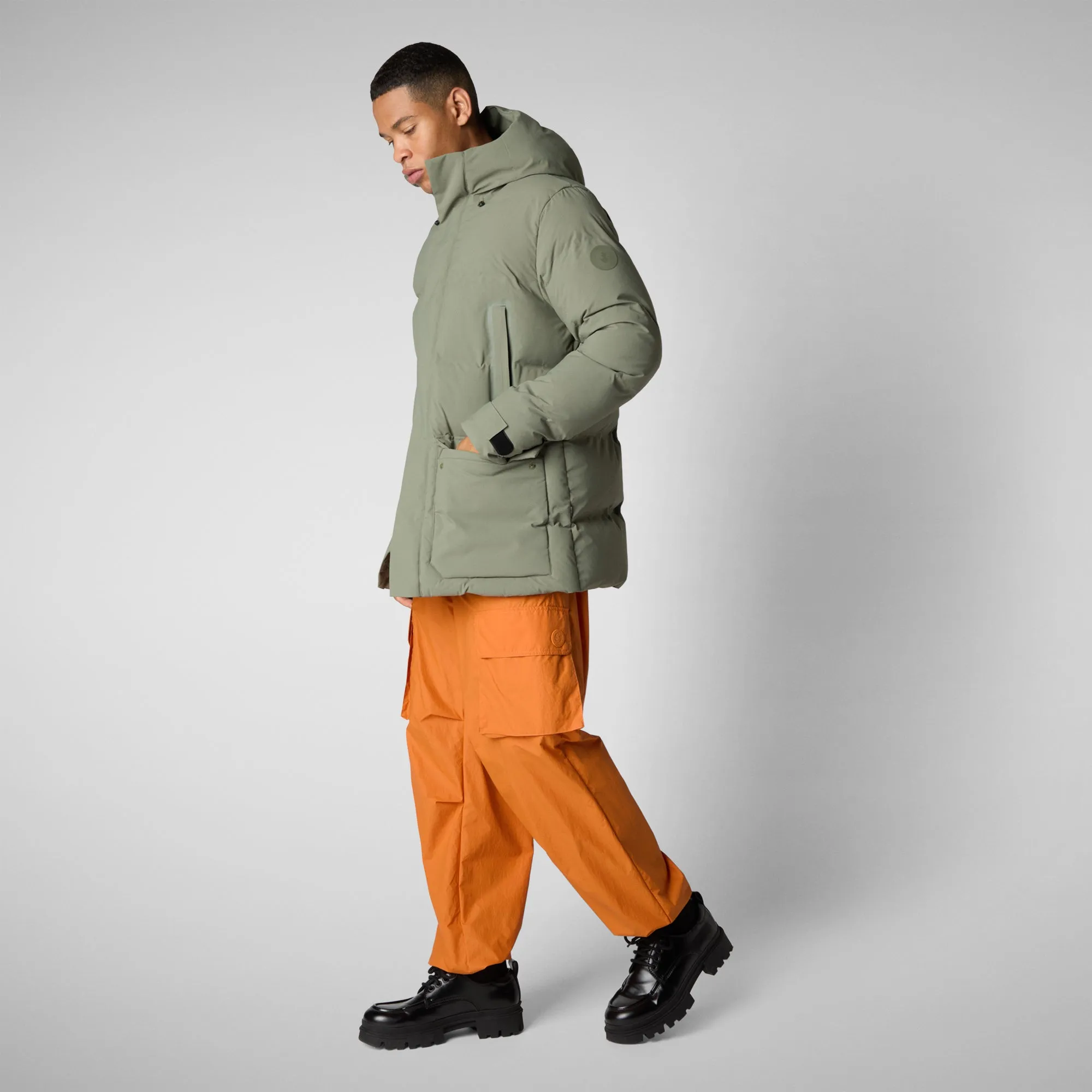 Man's hooded parka Quinlan in swamp green