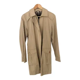 Max Mara Weekend Khaki Raincoat with Zip and Belt UK Size 8