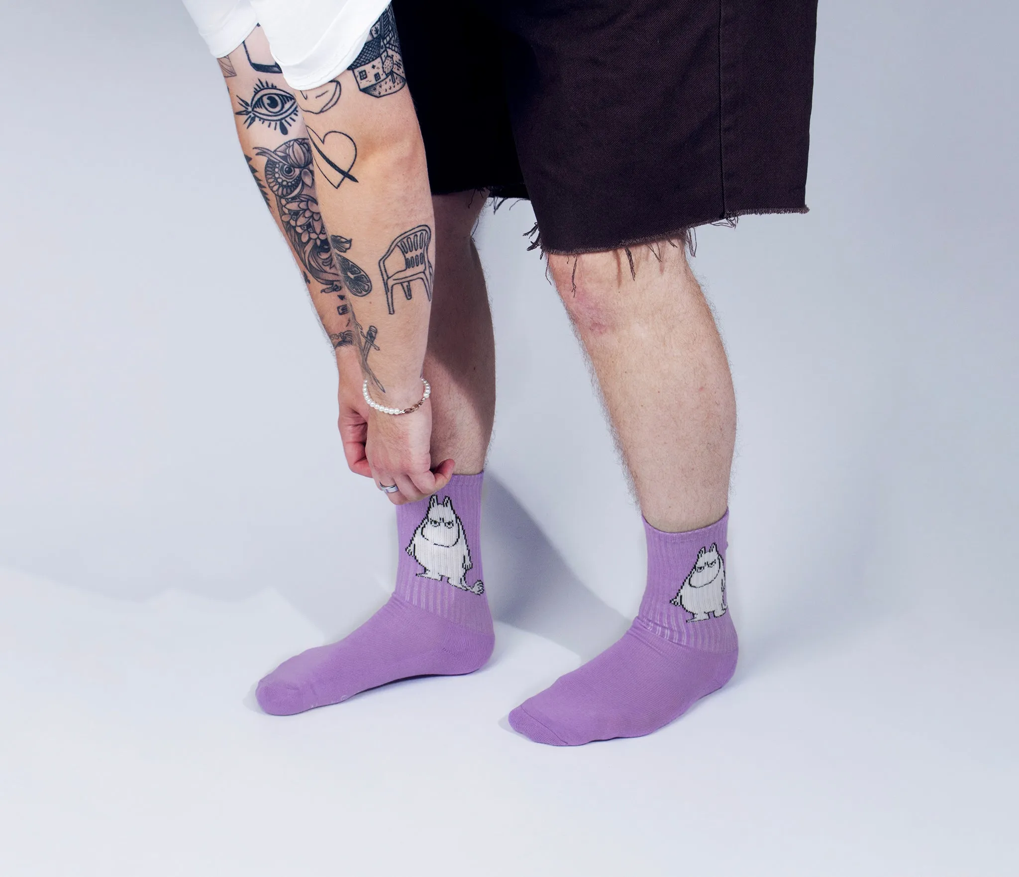 Moomintroll Angry Retro Men Socks - Purple