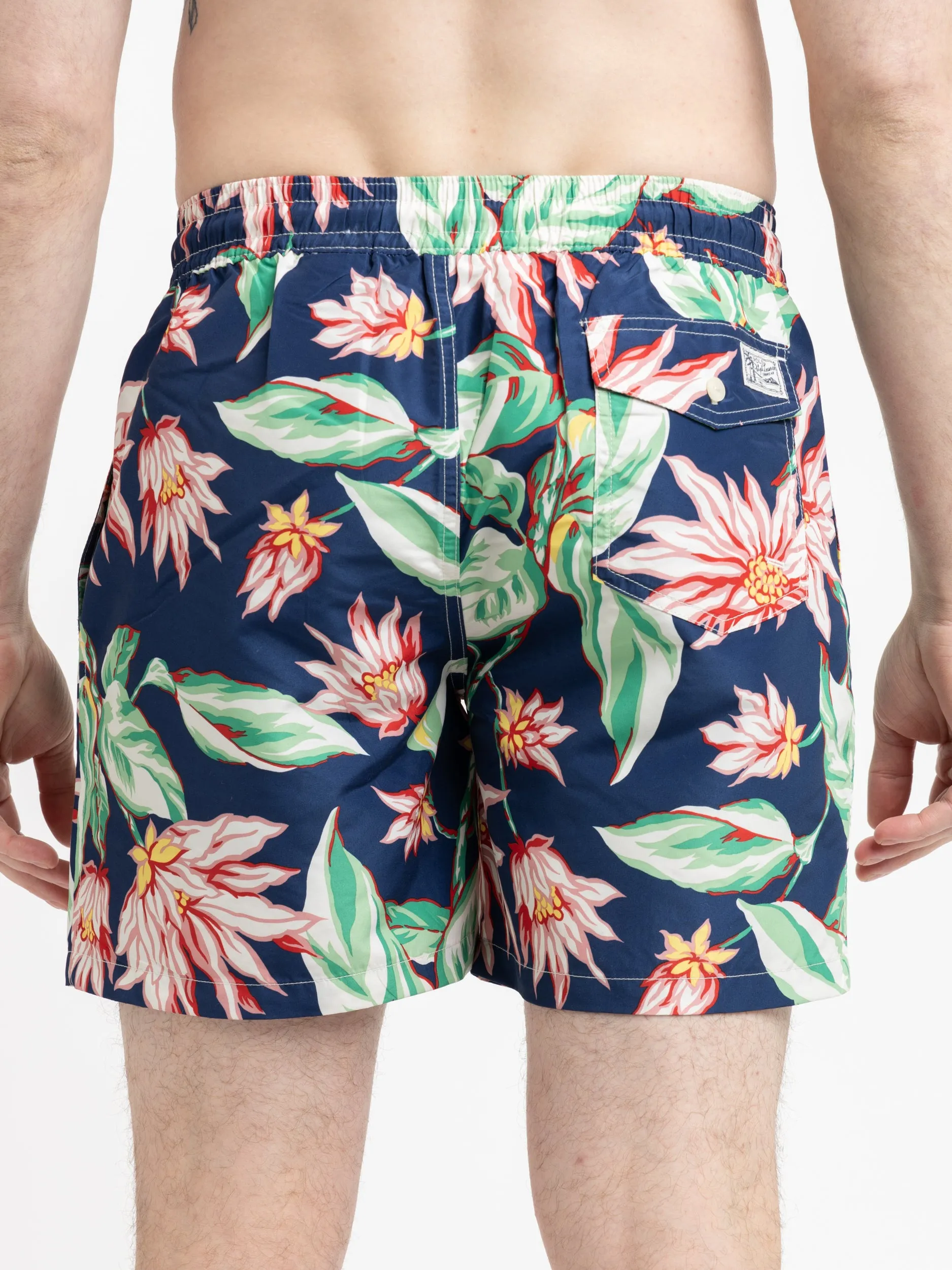 Navy 5.75-Inch Floral Swim Trunks