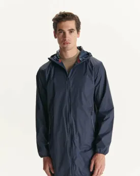 Navy Stockholm packable hooded jacket