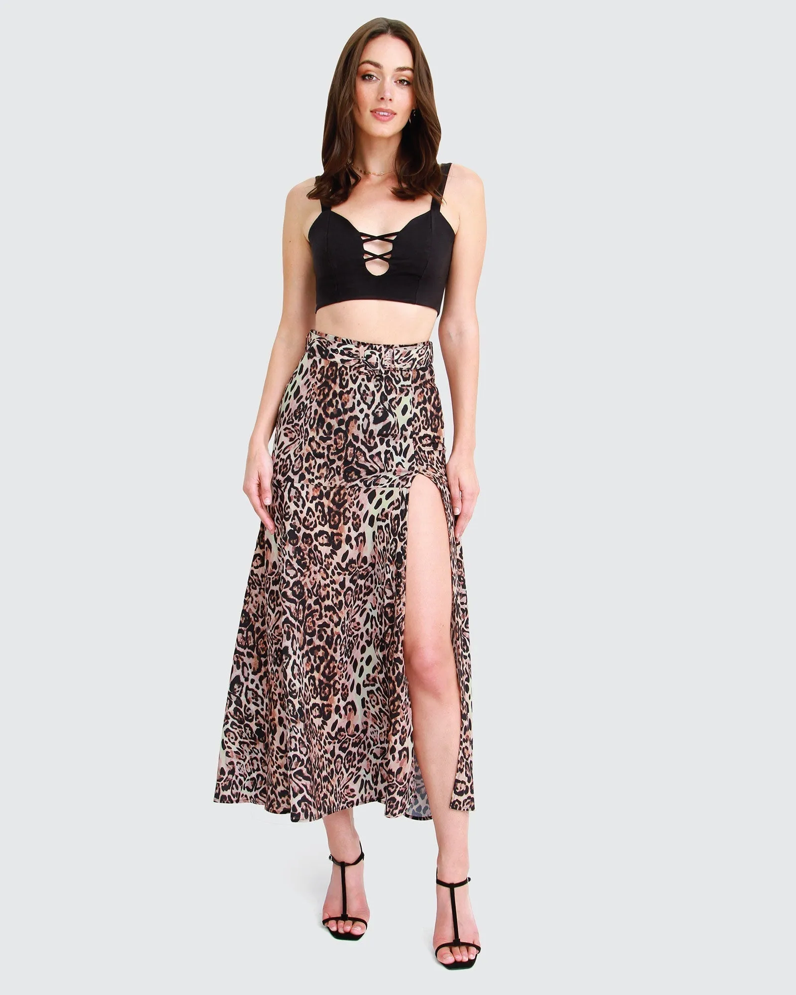 Ocean Drive Belted Maxi Skirt - Brown FINAL SALE