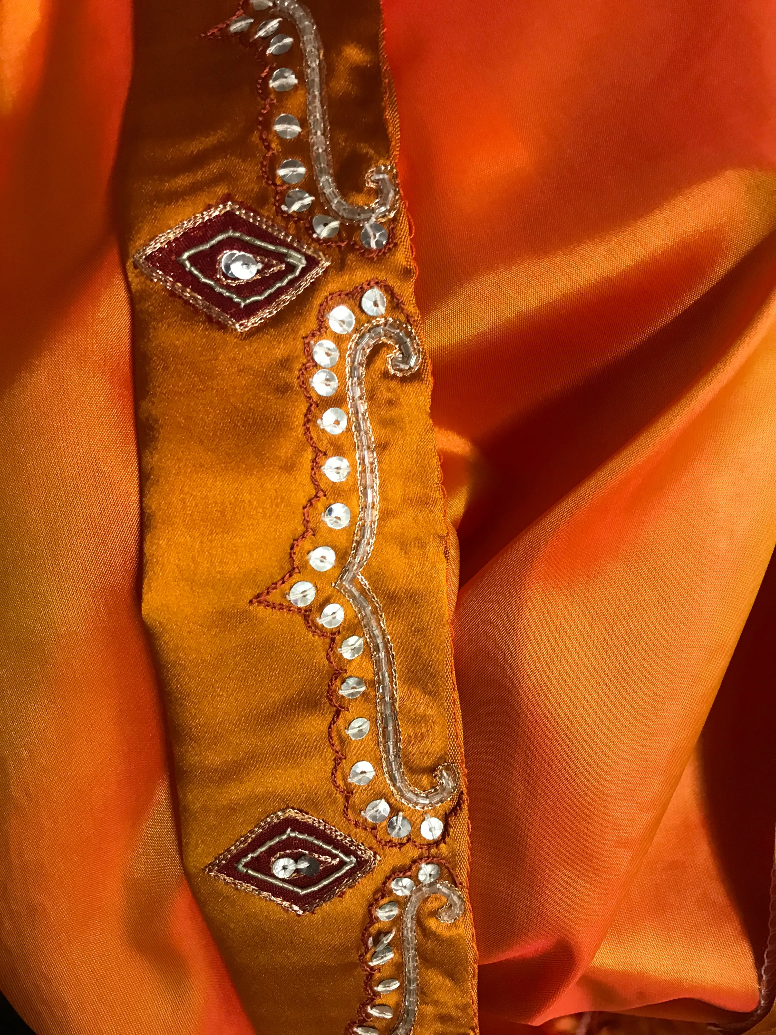 Orange Silk Arabian costume - Hire Only