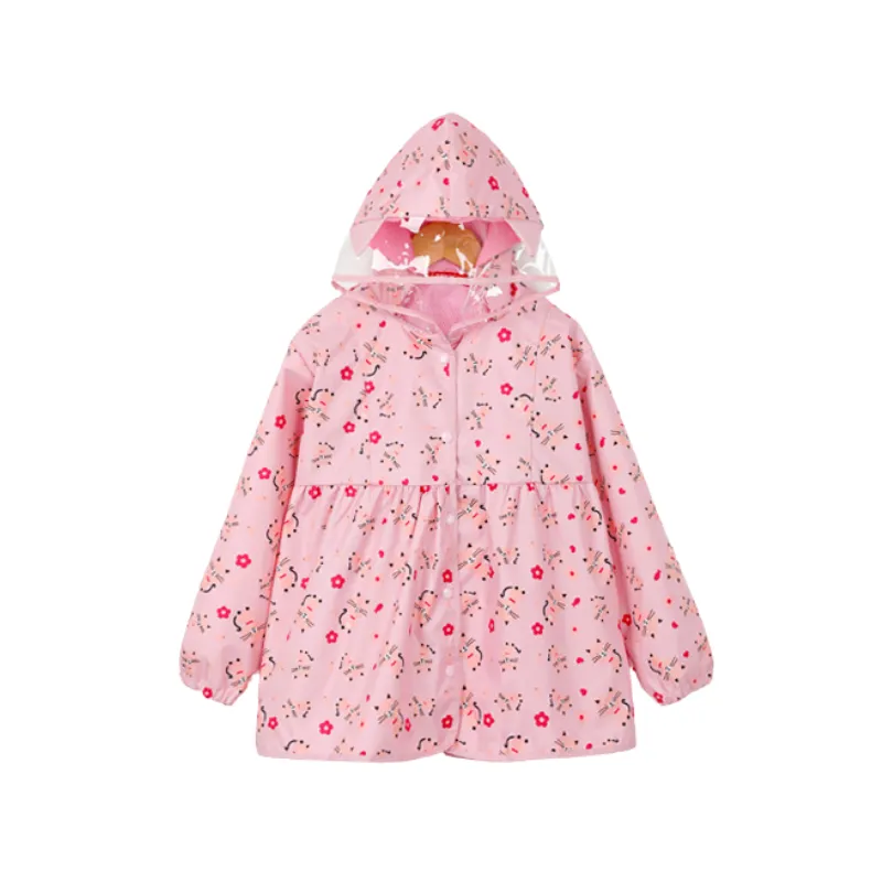 Ozkiz Cute Little Cats Rain Coat 粉紅貓貓雨衣 (100-130)