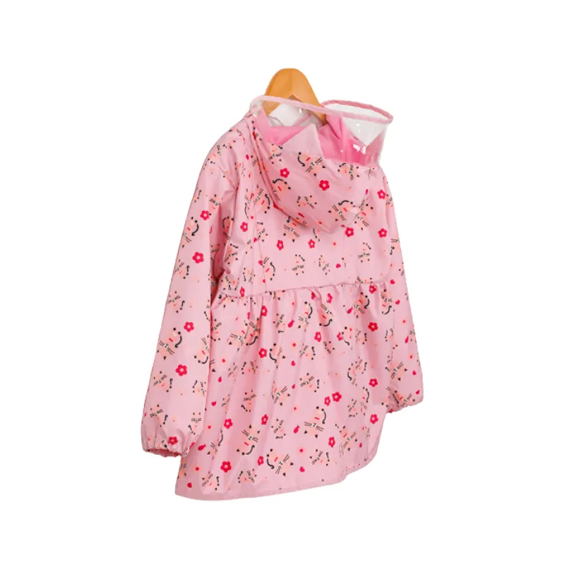 Ozkiz Cute Little Cats Rain Coat 粉紅貓貓雨衣 (100-130)