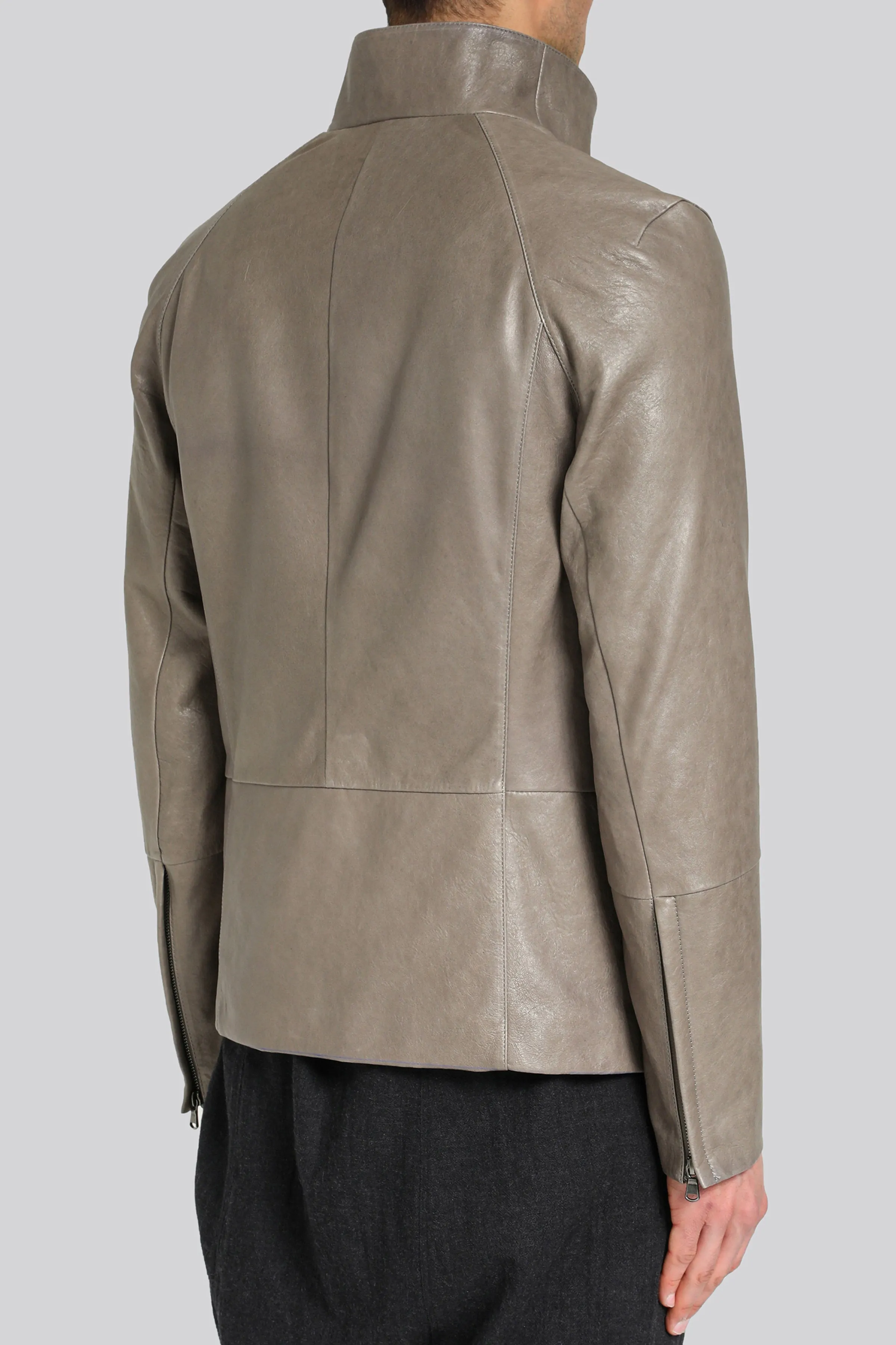 Pierre - Grey Leather Jacket