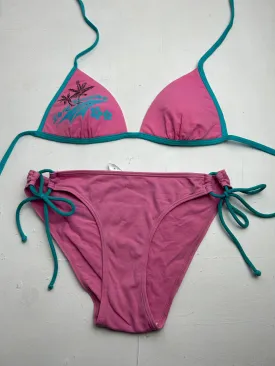 Pink cotton y2k vintage bikini set (S/M)