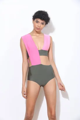 Pink Wink Panelled Monokini