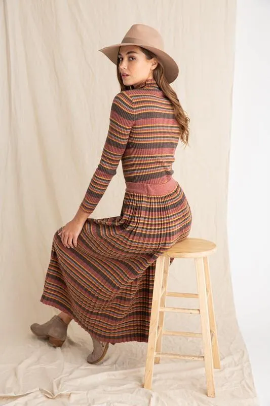 Polagram Multi Stripe Sweater Skirt